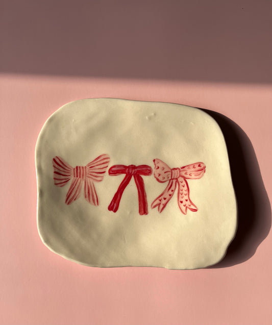 Handmade Ceramic Bows Jewellery Trinket Dish