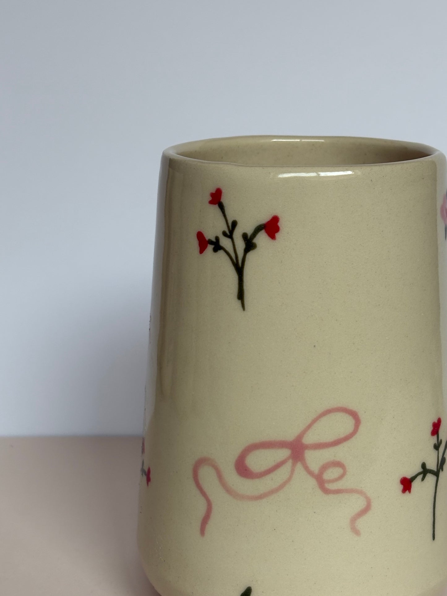 Dainty Flowers & Pink Bows Tumbler Cup