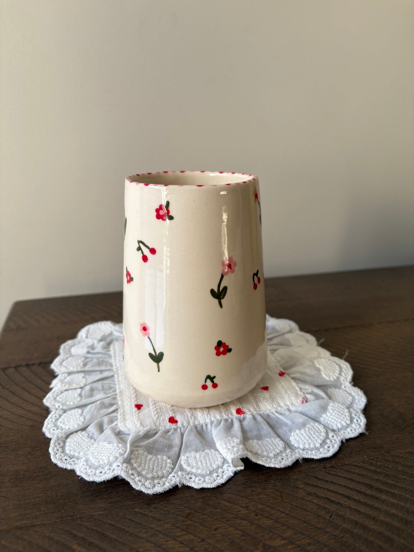 Cherries & Flowers Tumbler Cup