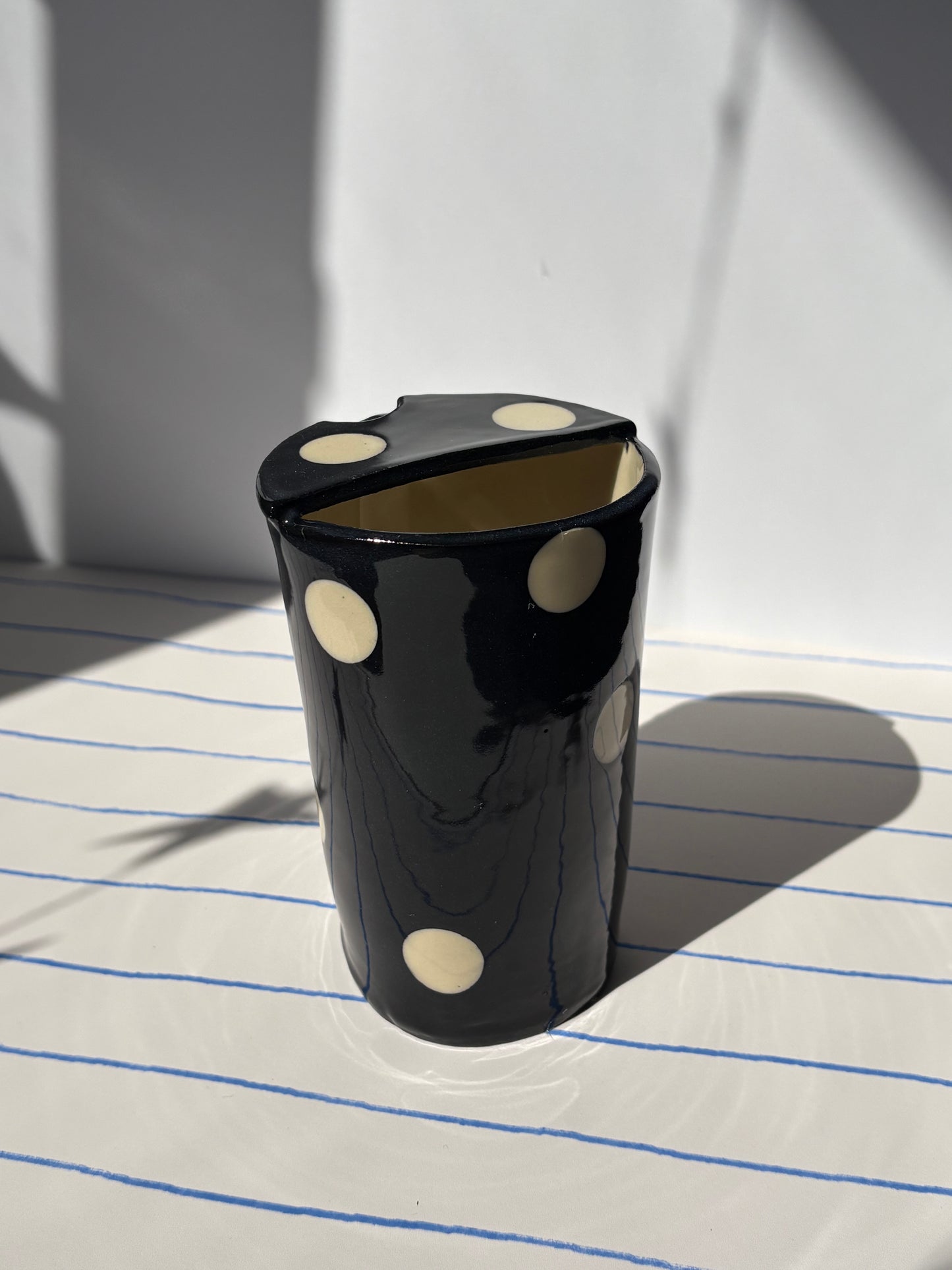 Black Polka Dot To-Go Cup