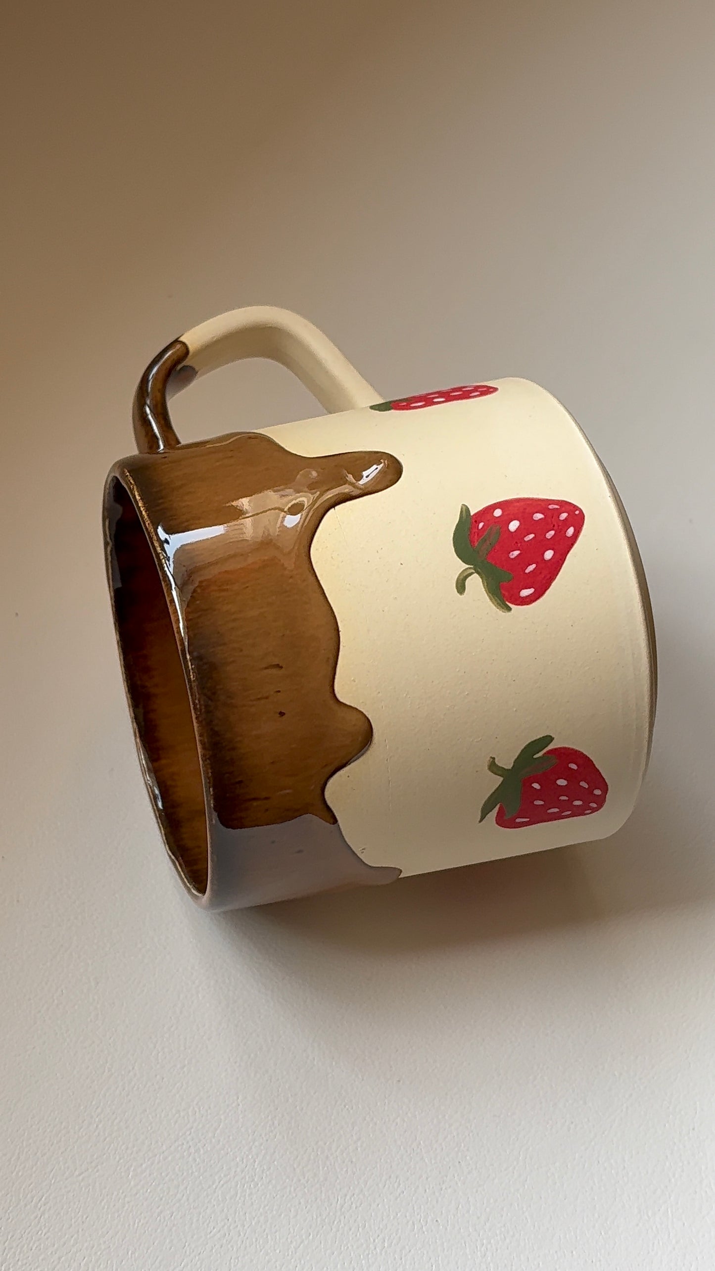Chocolate Covered Strawberries Handmade Ceramic Mug