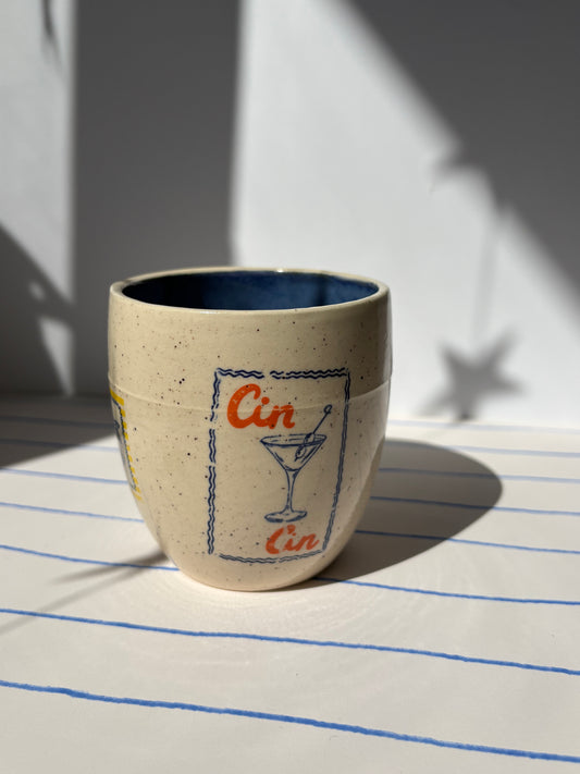 Mediterranean Summer Tumbler Cup Blue (Style 3)
