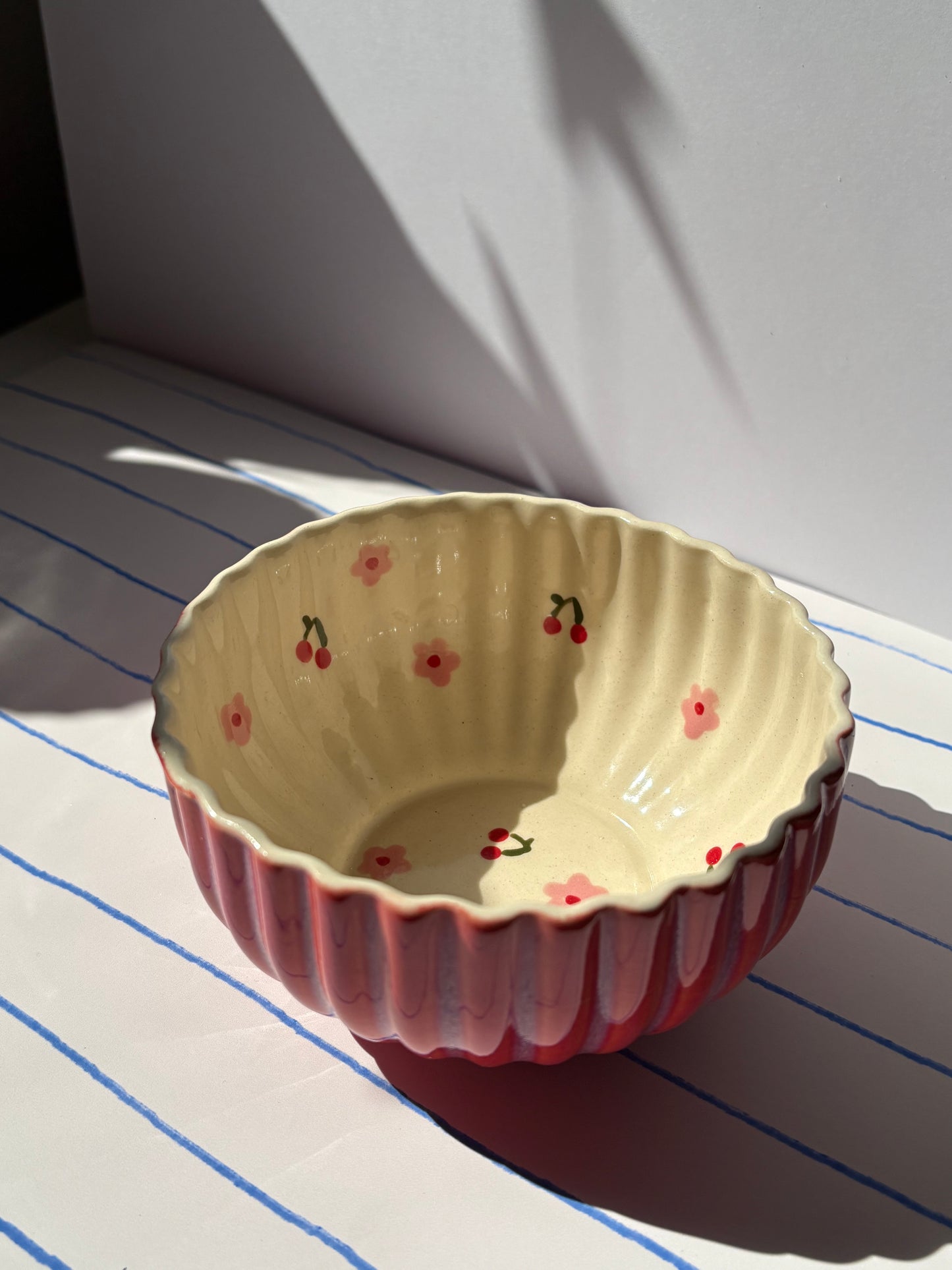 Cherry & Pink Flowers Breakfast Bowl