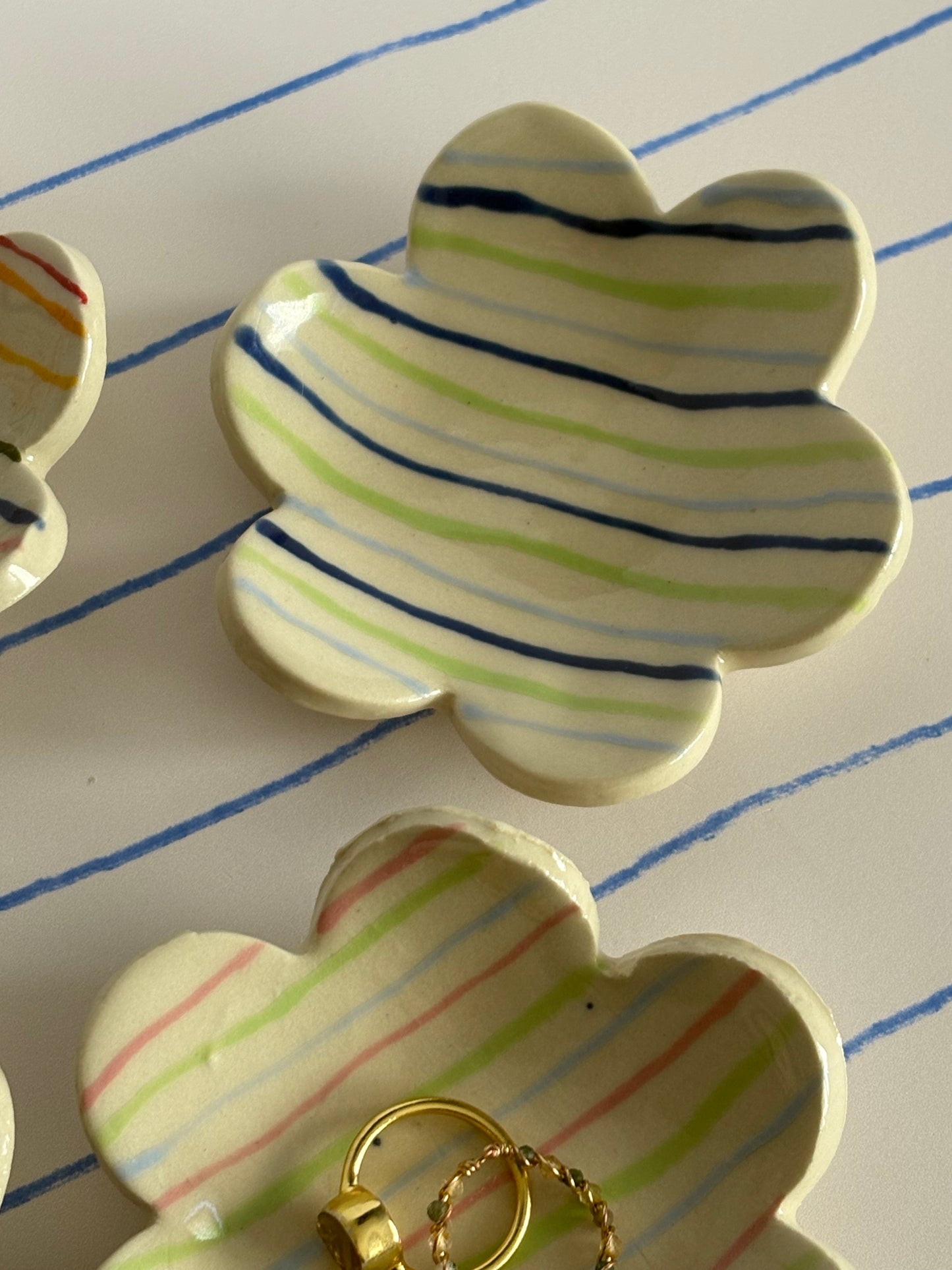 Flower Stripes Ring Jewelry Dish