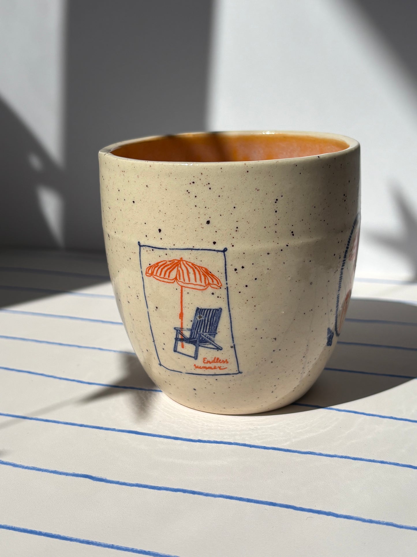 Mediterranean Summer Tumbler Cup Orange (Style 2)