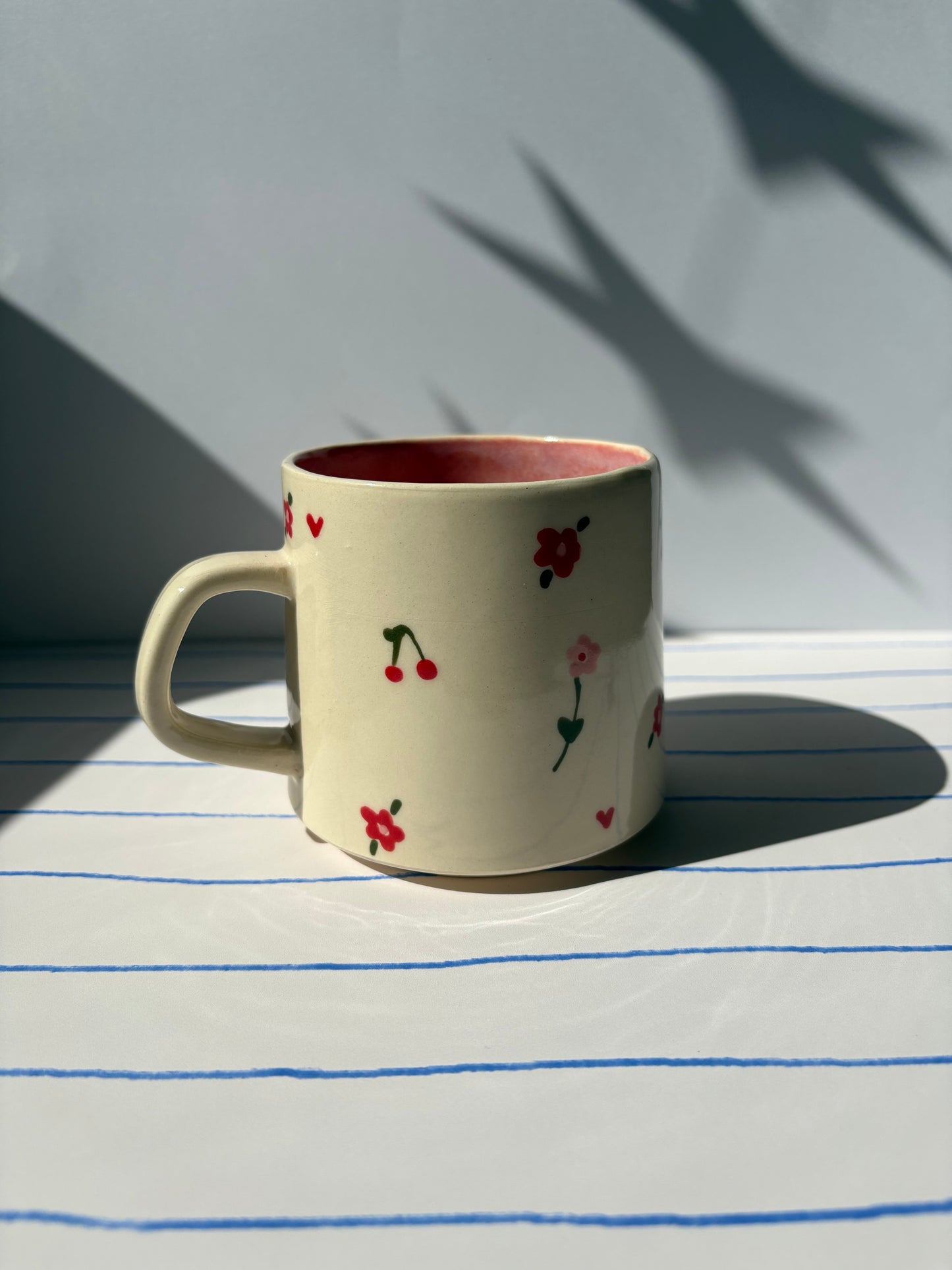Dainty Cherry & Flowers Mug