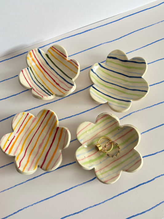 Flower Stripes Ring Jewelry Dish