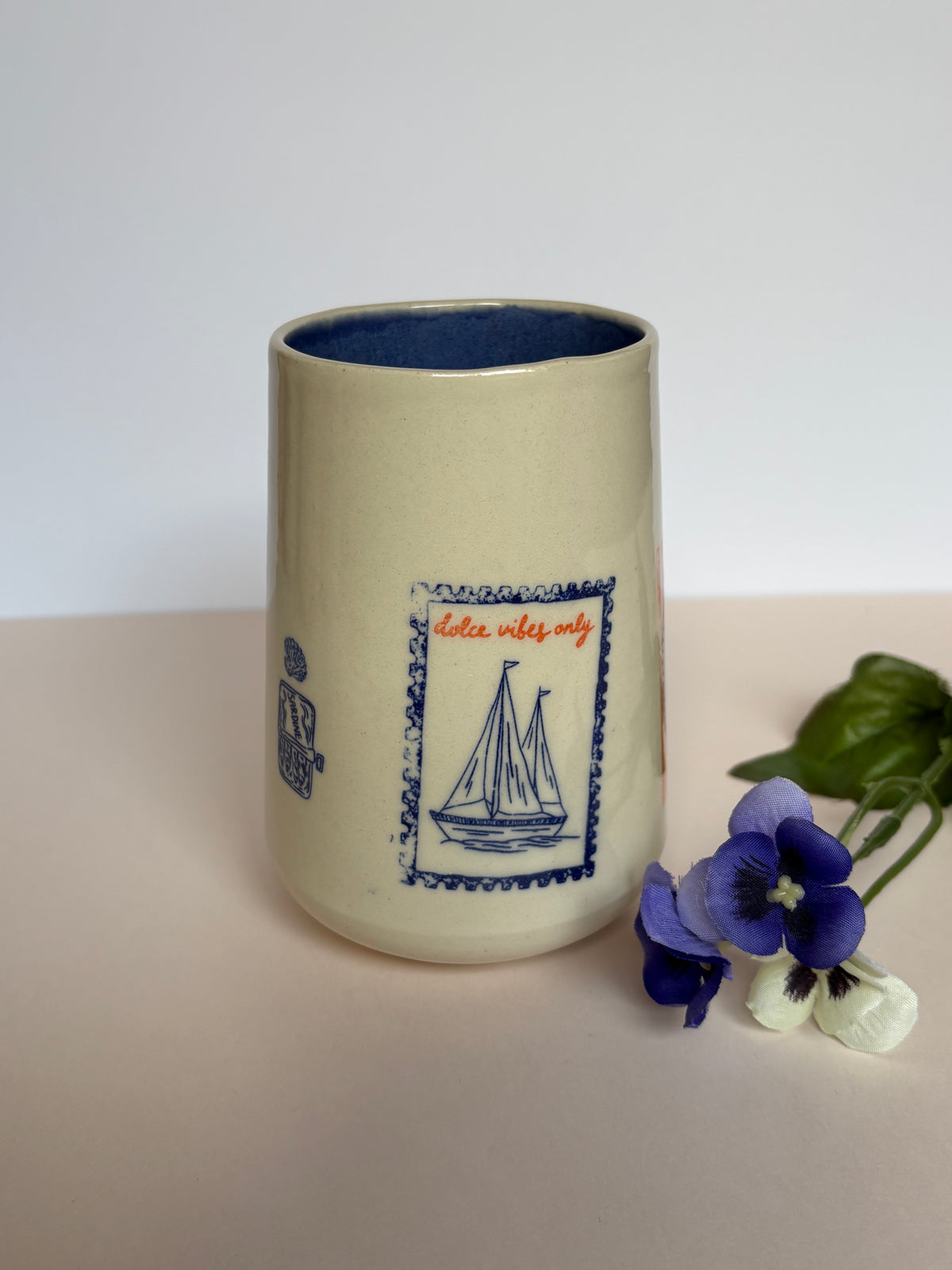 Mediterranean Summer Tumbler Cup Blue