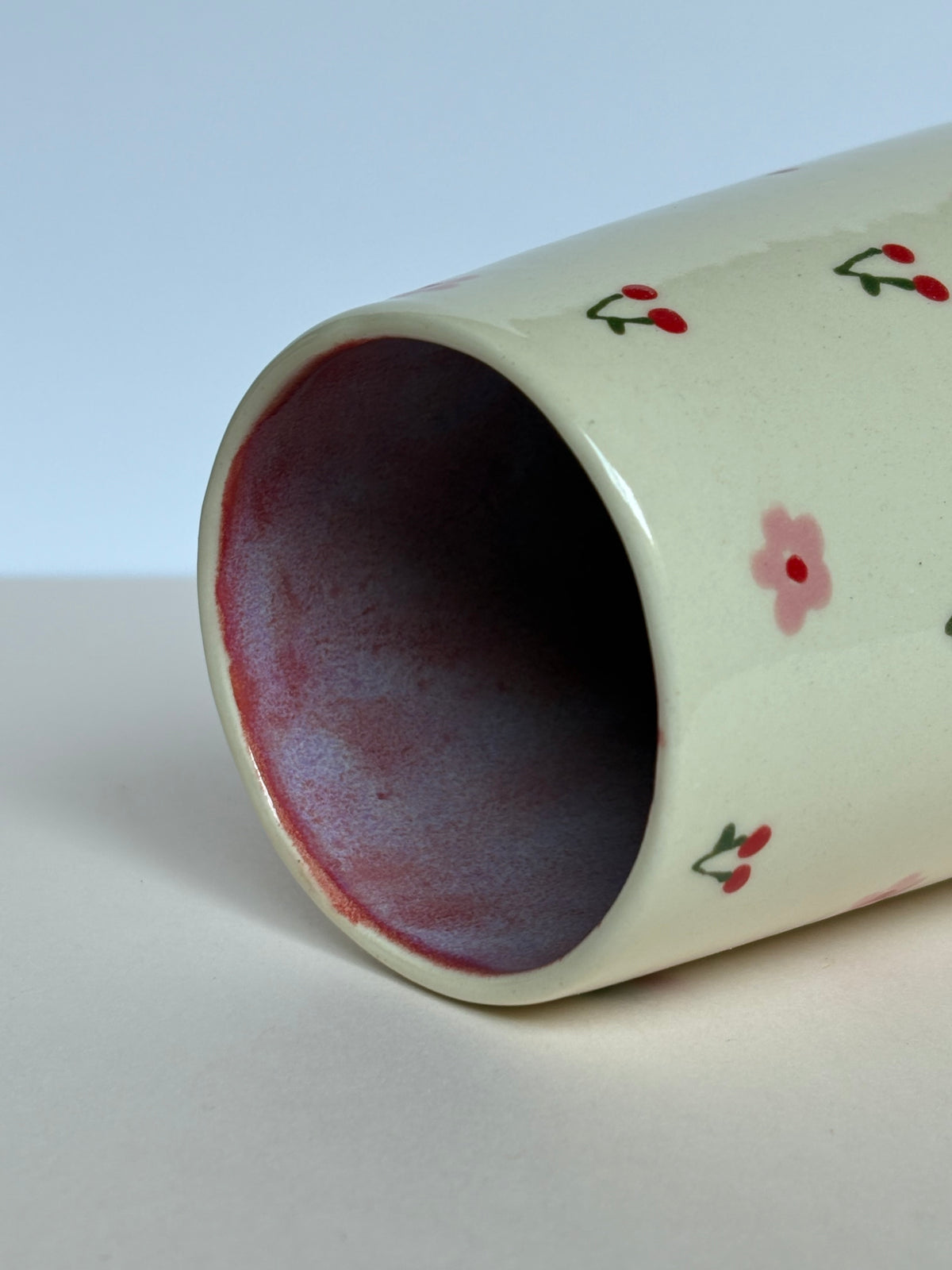 Dainty Cherries & Flowers Tumbler Cup