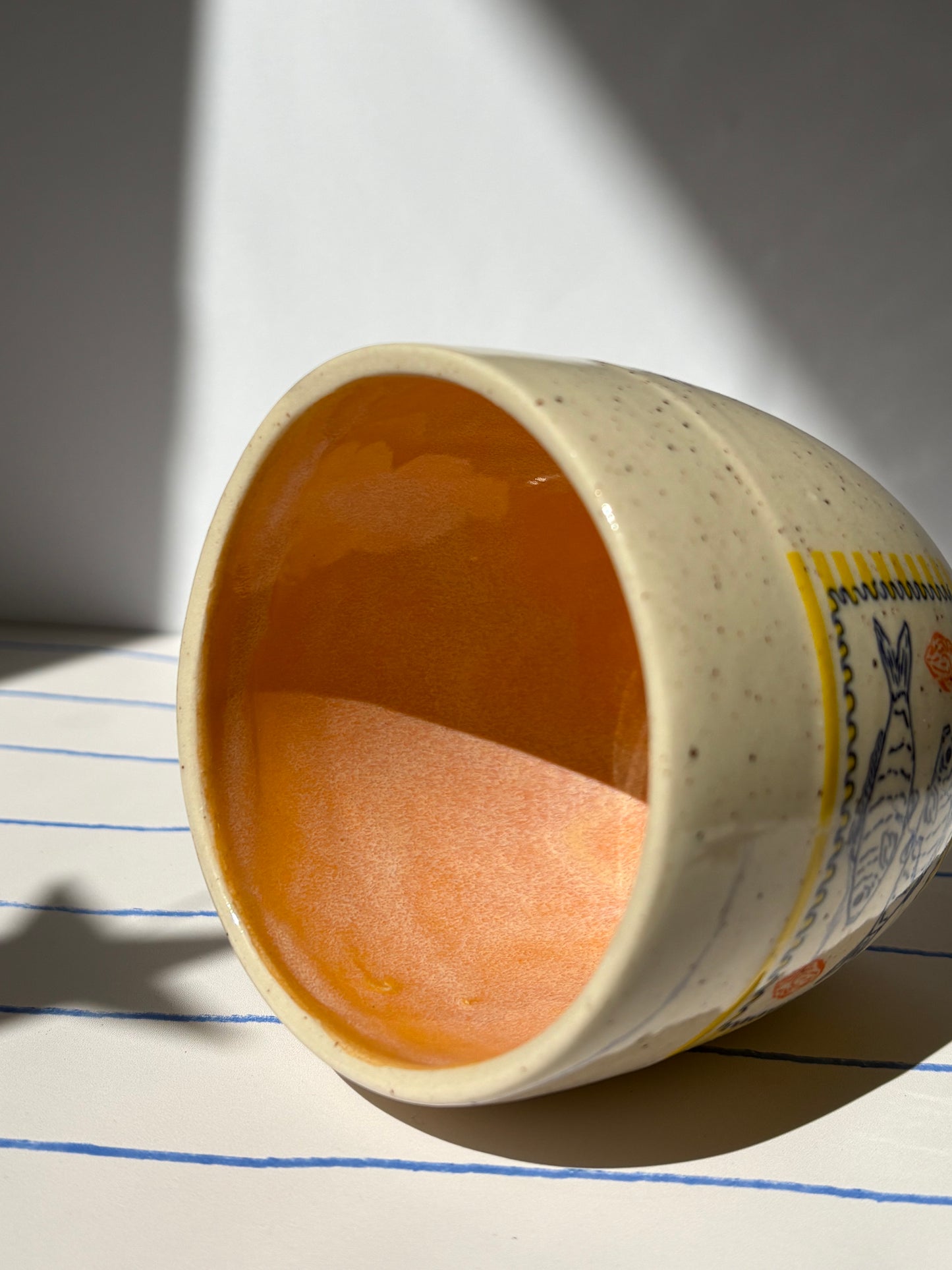 Mediterranean Summer Tumbler Cup Orange (Style 1)