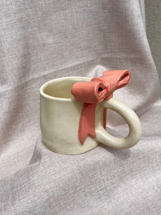 Baby Pink Bow Ceramic Handmade Mug