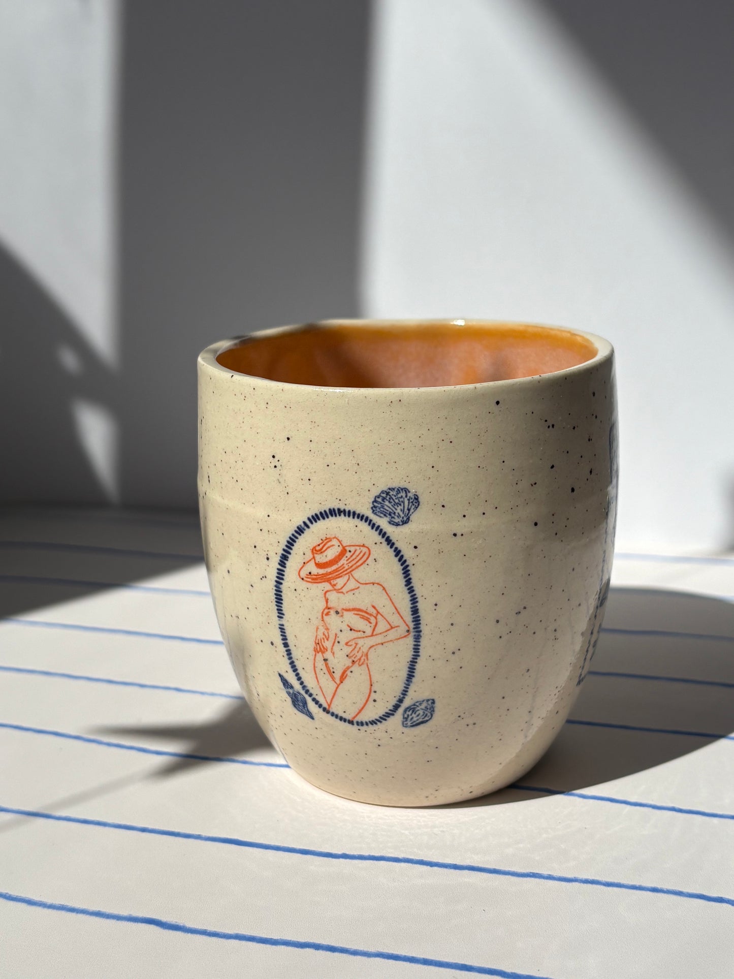 Mediterranean Summer Tumbler Cup Orange (Style 2)