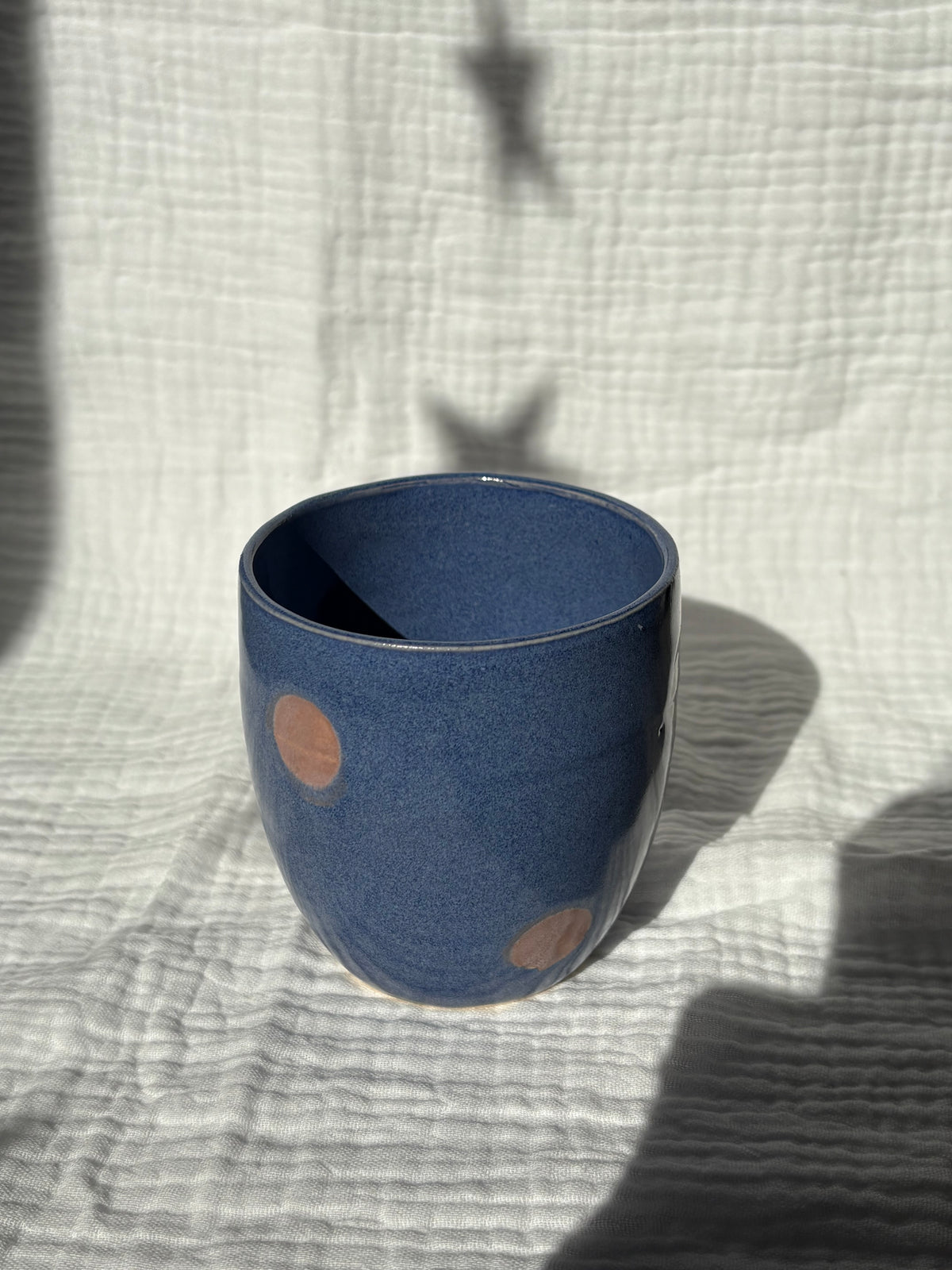 Indigo & Lavender Polka Dot Tumbler cup