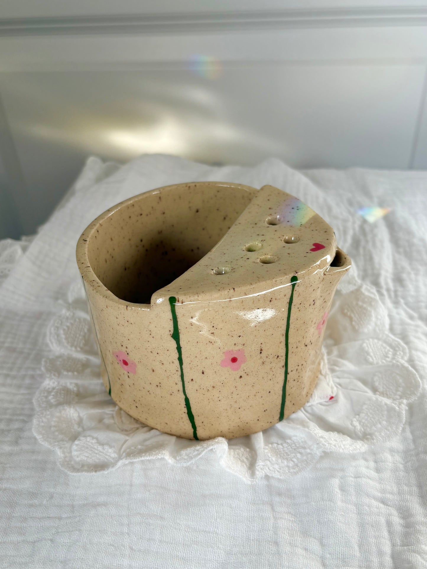 Pink Flowers Berry Bowl