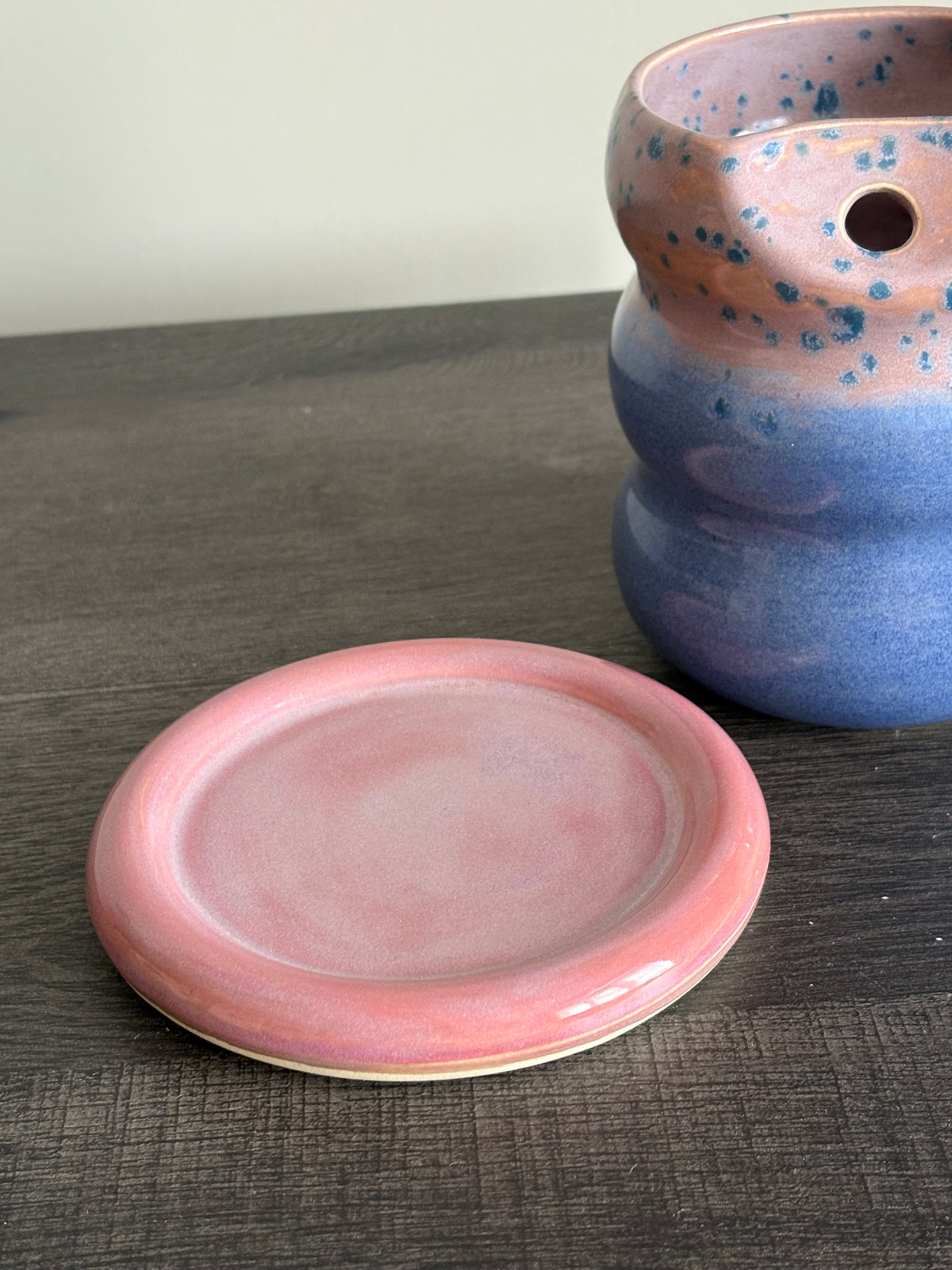 Purple & Blue Bubble Cup & Coaster Set