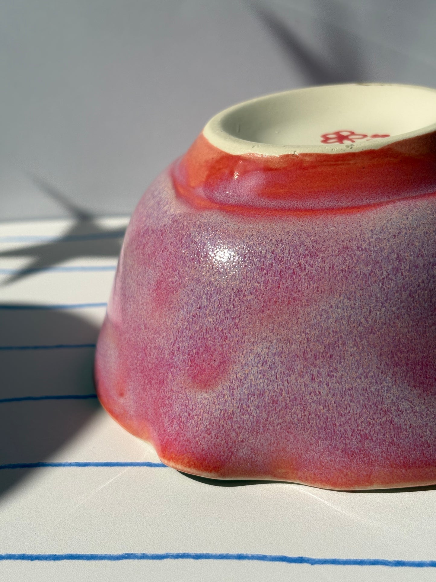 Dainty Pink & Red Flowers Matcha Bowl