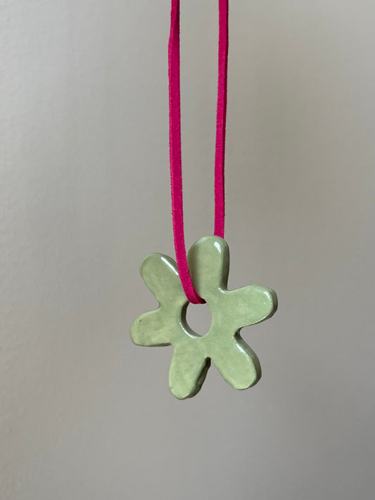 Green flower necklace
