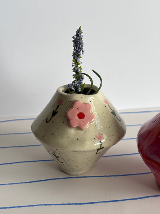 Floral Saucer Bud Vase
