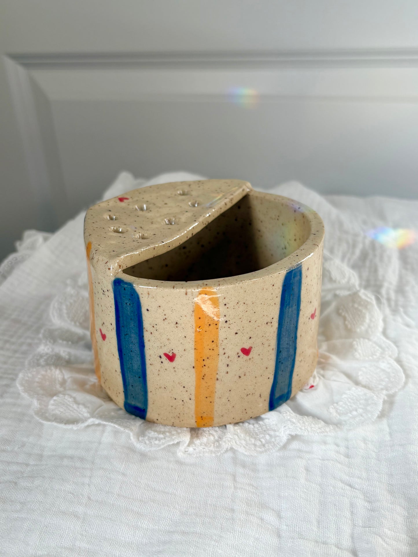 Blue & Yellow Stripes Berry Bowl