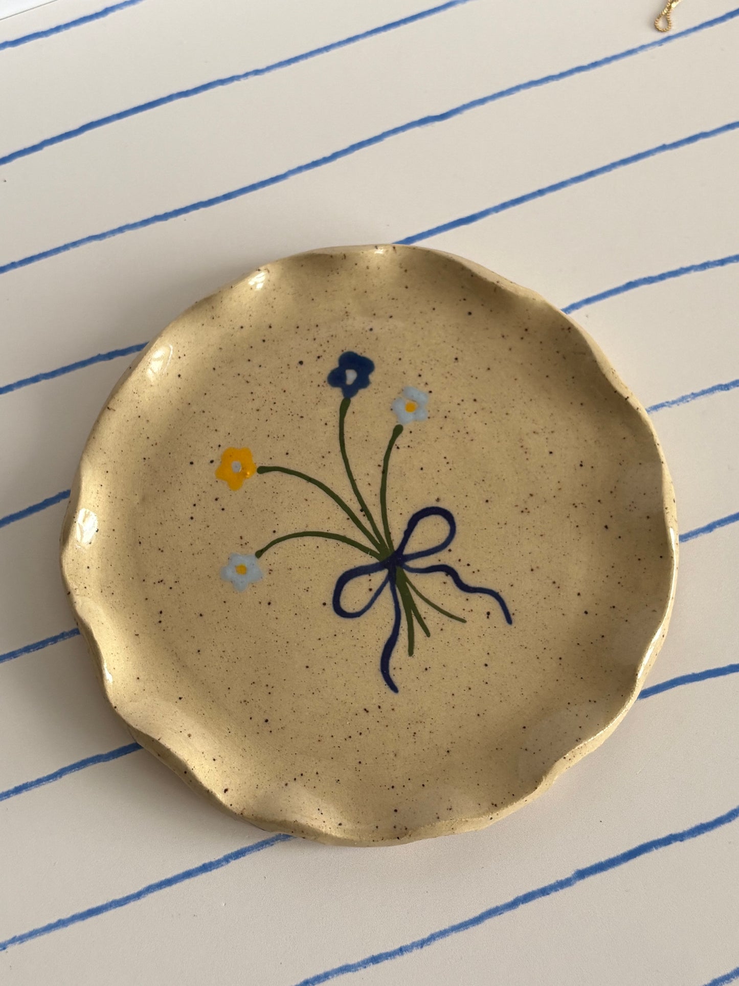 Blue Bouquet Jewelry Dish