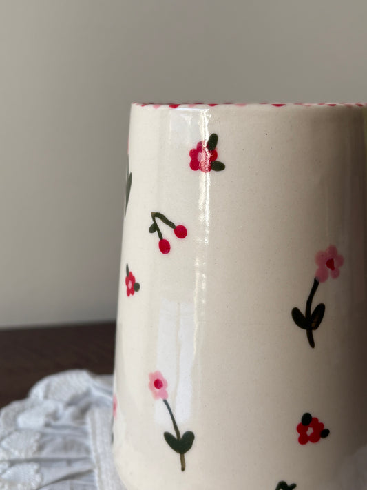 Cherries & Flowers Tumbler Cup