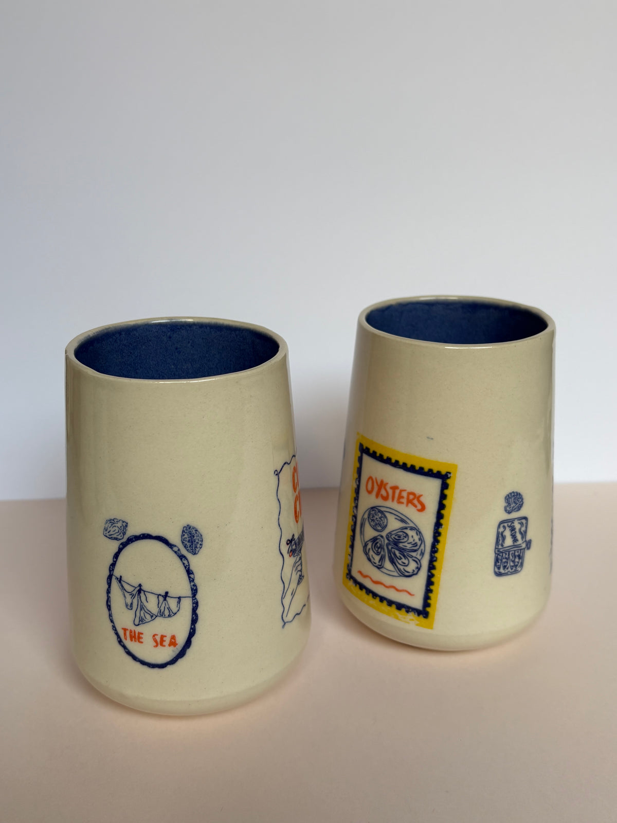 Mediterranean Summer Tumbler Cup Blue