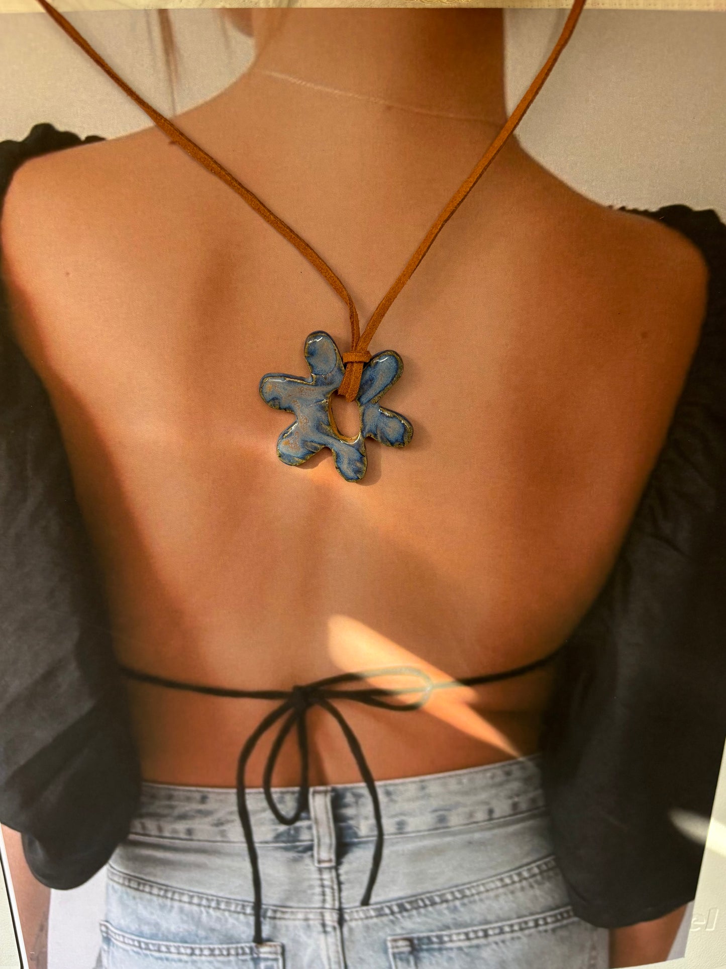 Ocean Blue Flower Necklace