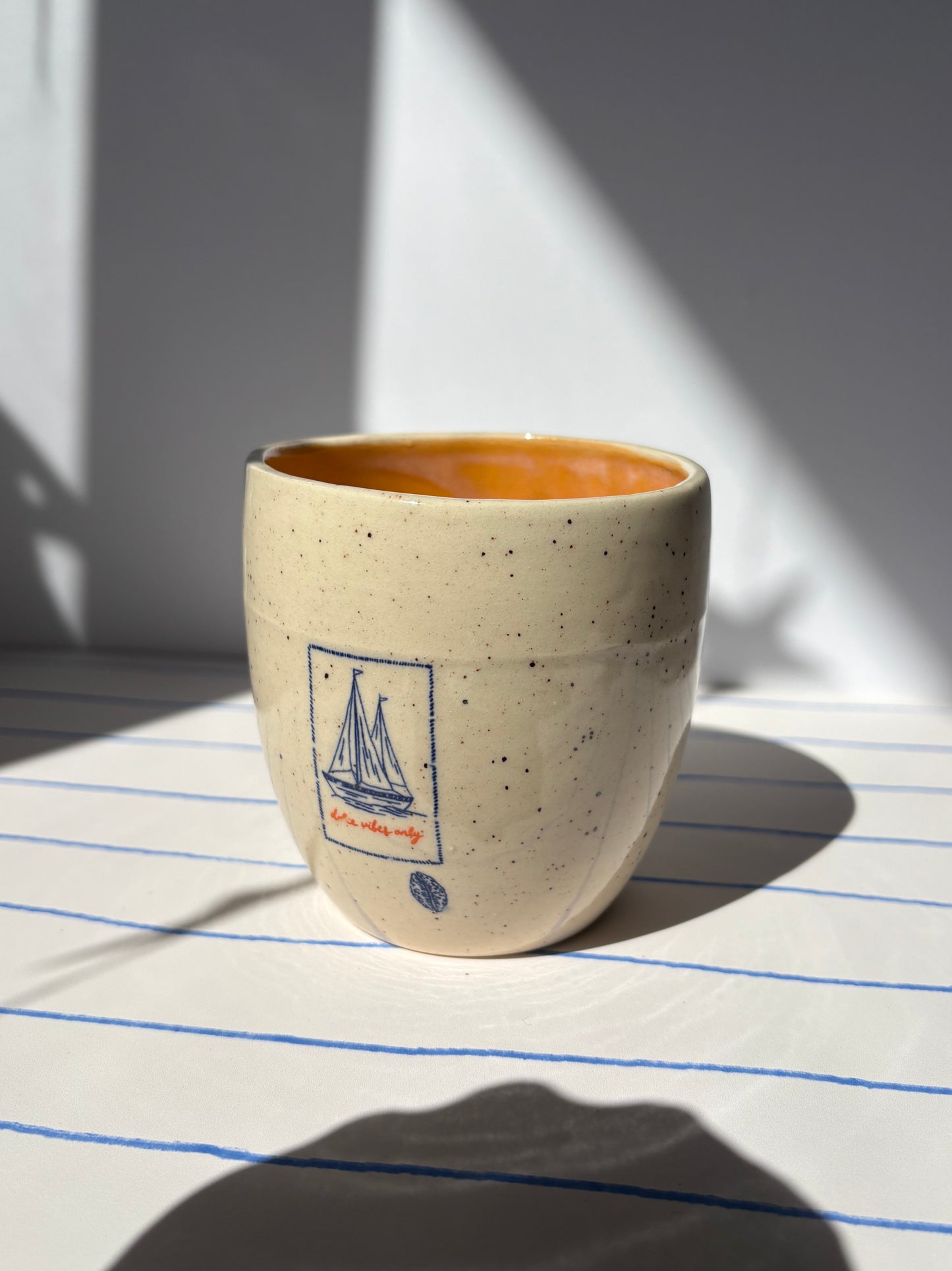 Mediterranean Summer Tumbler Cup Orange (Style 1)