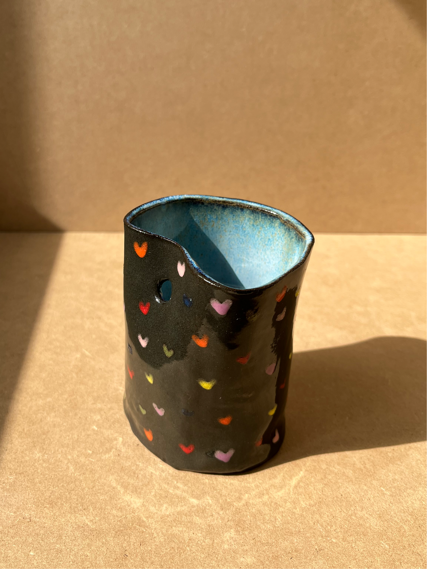 Ceramic Heart Handmade Straw Cup