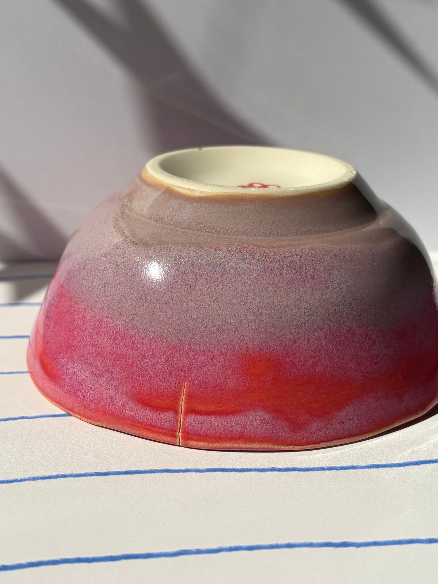 Magenta Ombre Hearts Bowl (seconds)