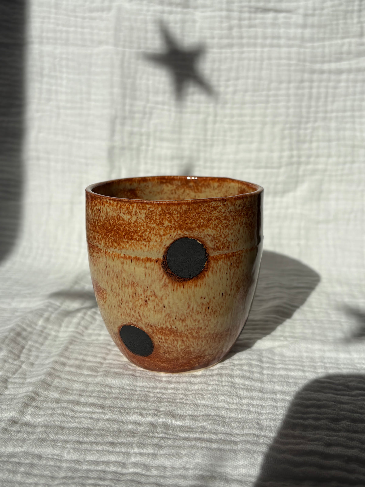 Caramel Polka Dot Tumbler cup