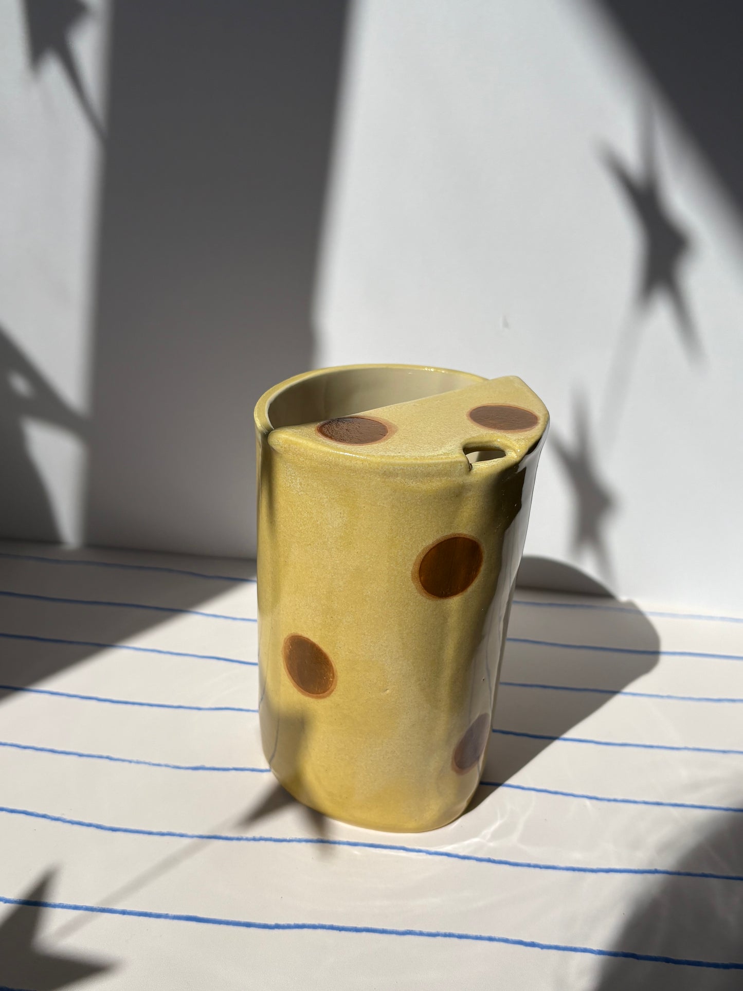 Yellow & Brown Polka Dot To-Go Cup