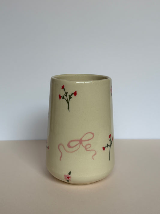 Dainty Flowers & Pink Bows Tumbler Cup