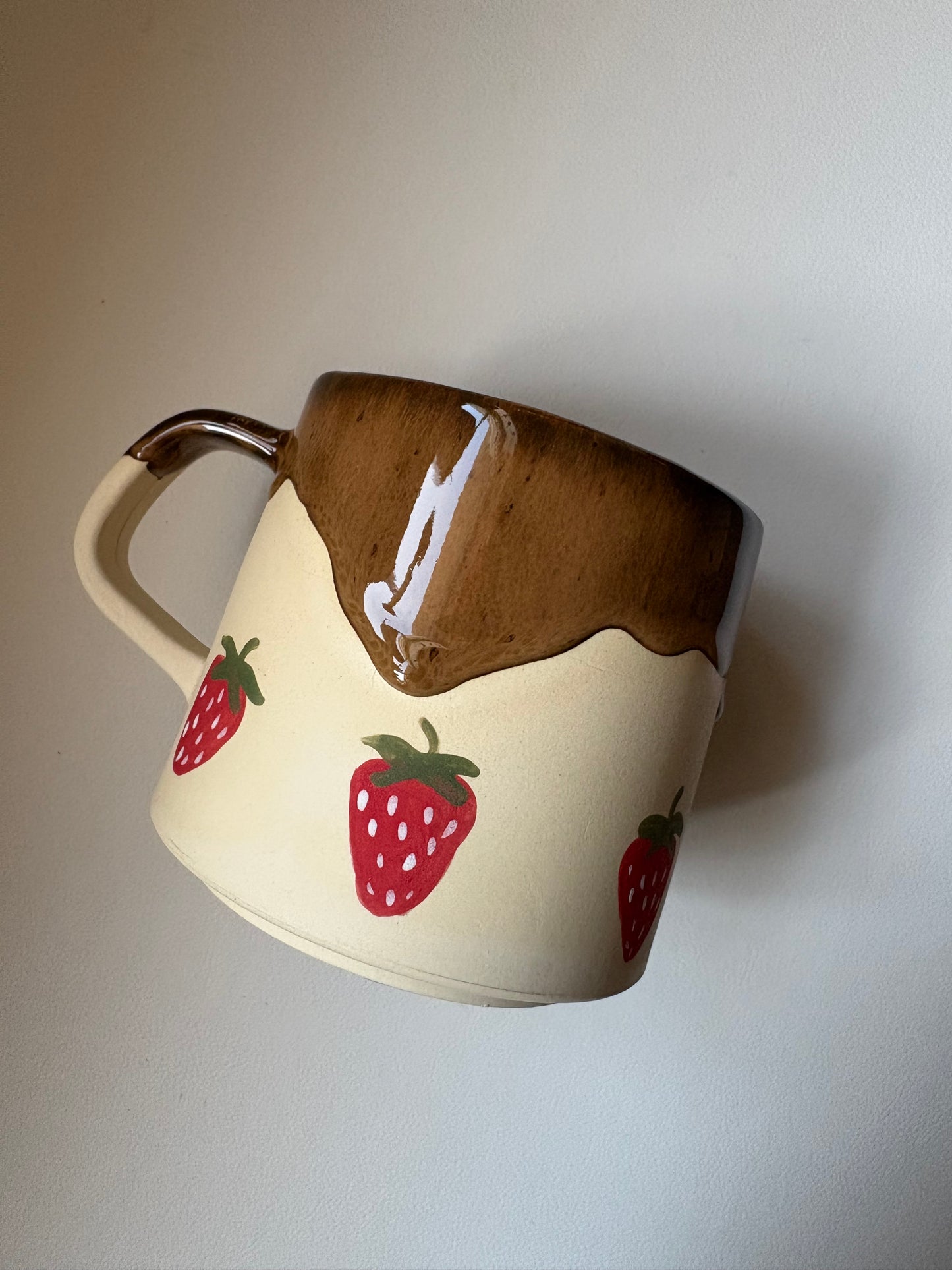 Chocolate Covered Strawberries Handmade Ceramic Mug