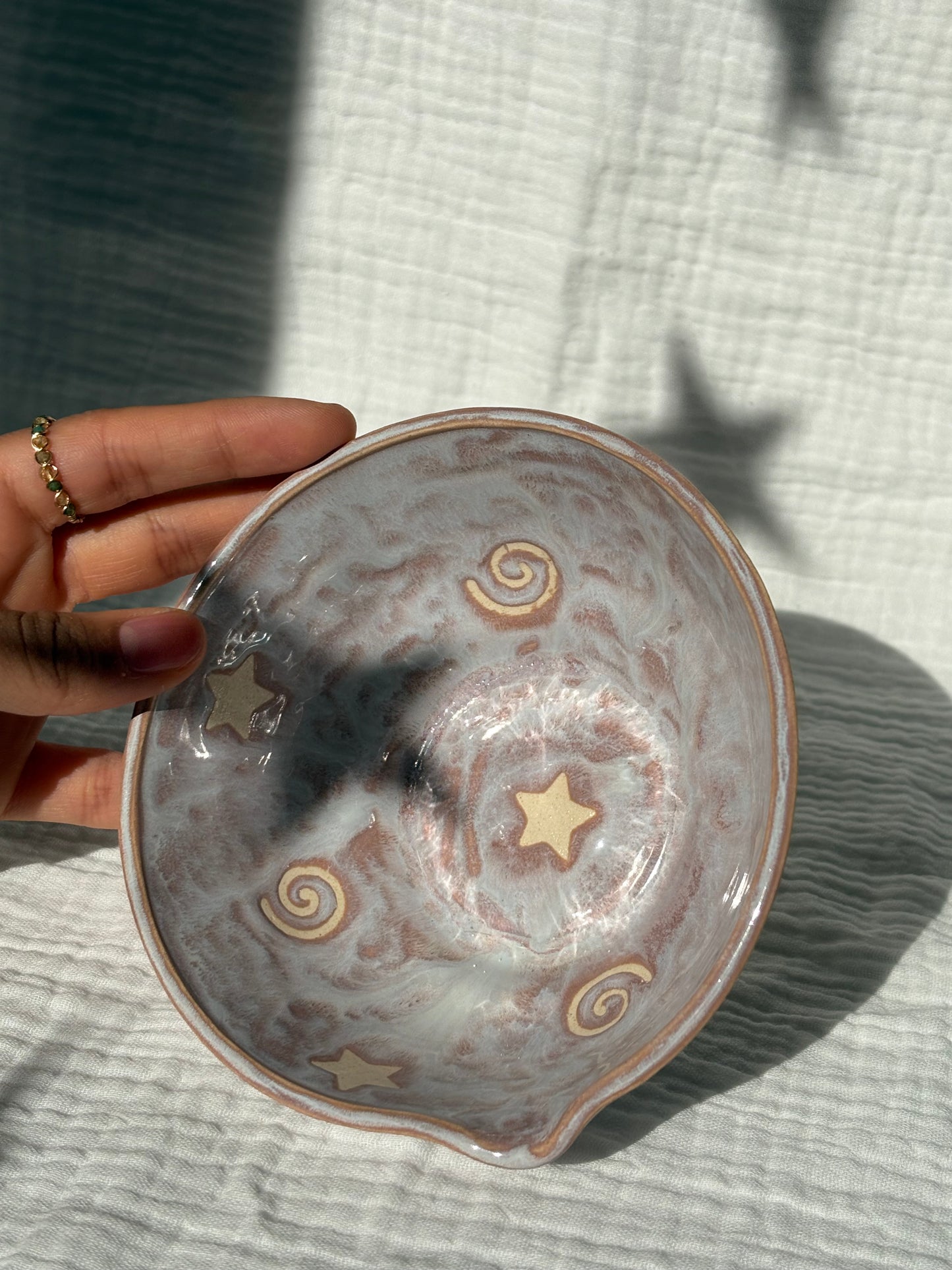 Frosted Lavender & Doodles Matcha Bowl