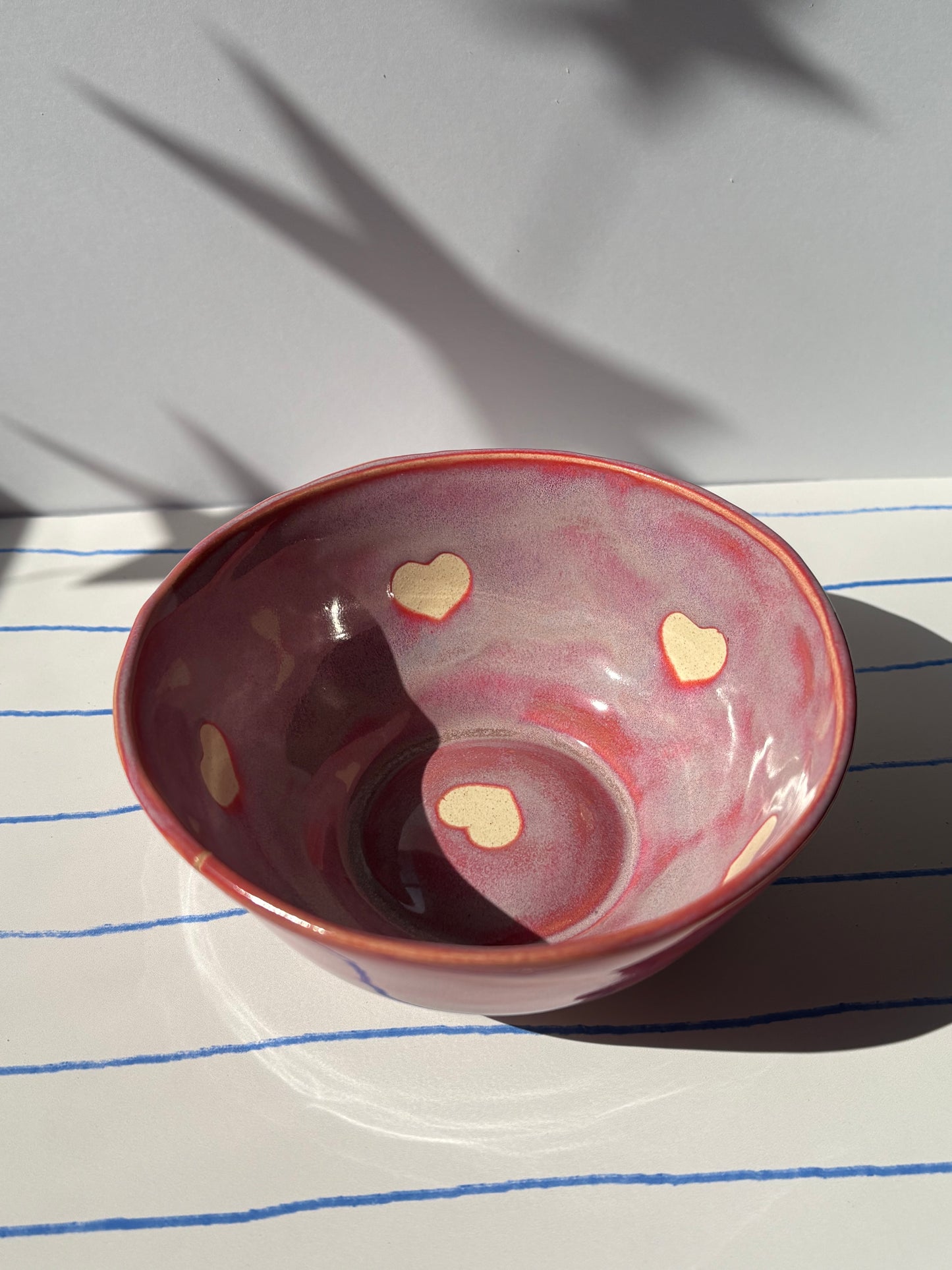 Magenta Ombre Hearts Bowl (seconds)