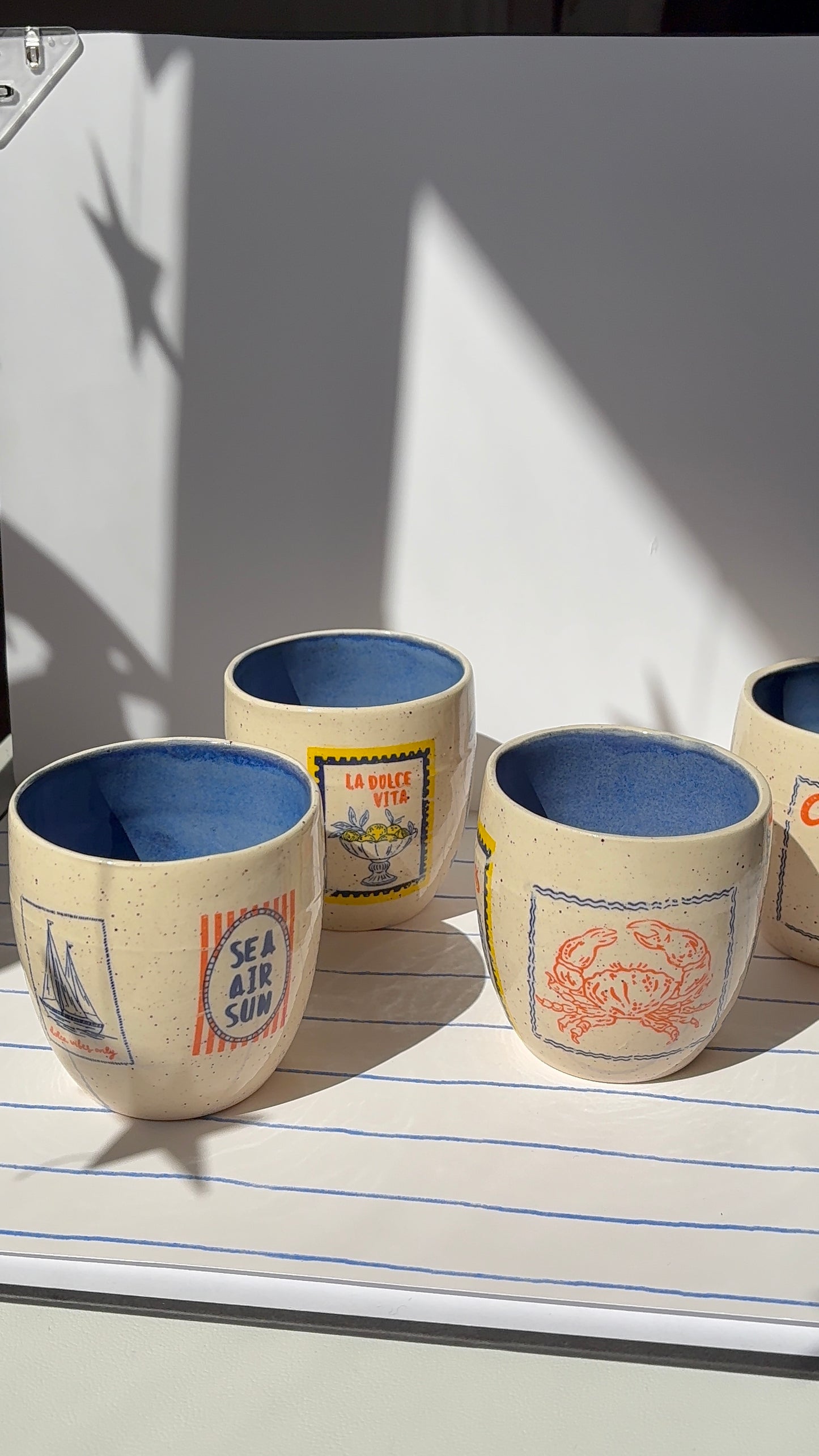 Mediterranean Summer Tumbler Cup Blue (Style 1)