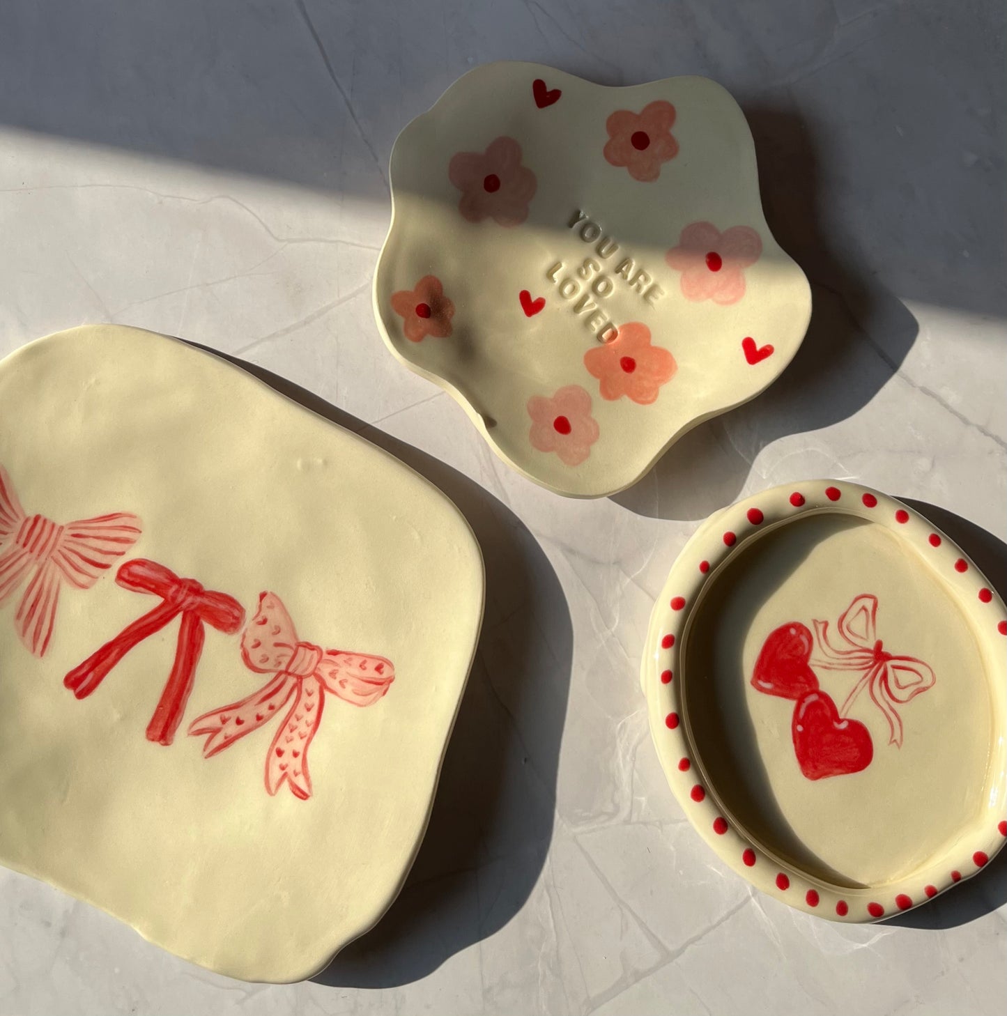 Handmade Ceramic Bows Jewellery Trinket Dish