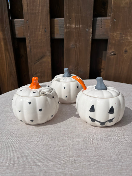 Pumpkin Sugar Jar With Spoon