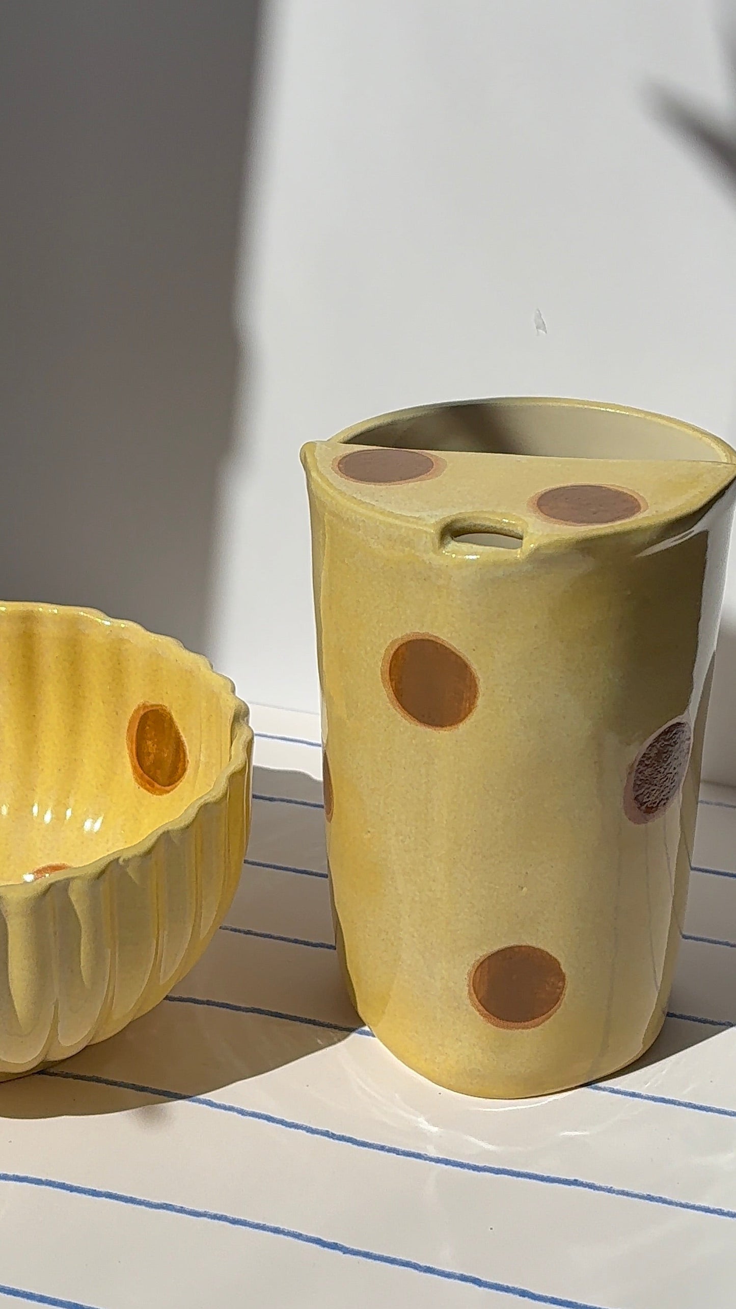 Yellow & Brown Polka Dot To-Go Cup