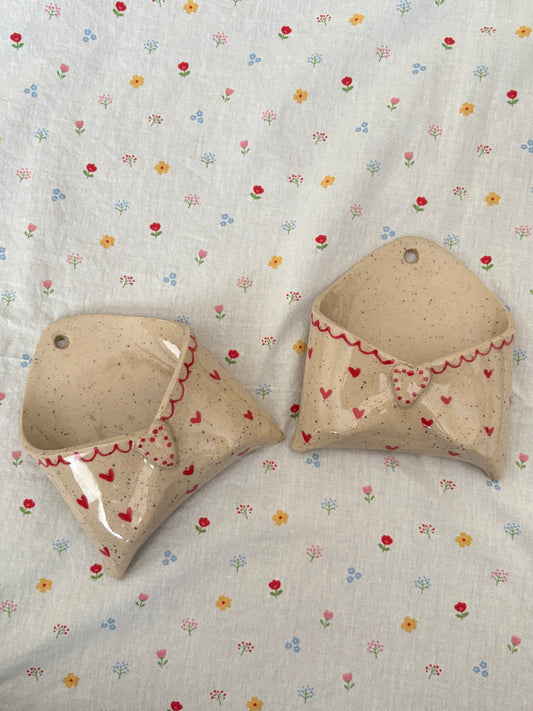 Speckled Hearts Ceramic Wall Envelope