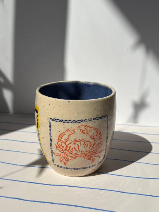 Mediterranean Summer Tumbler Cup Blue (Style 2)