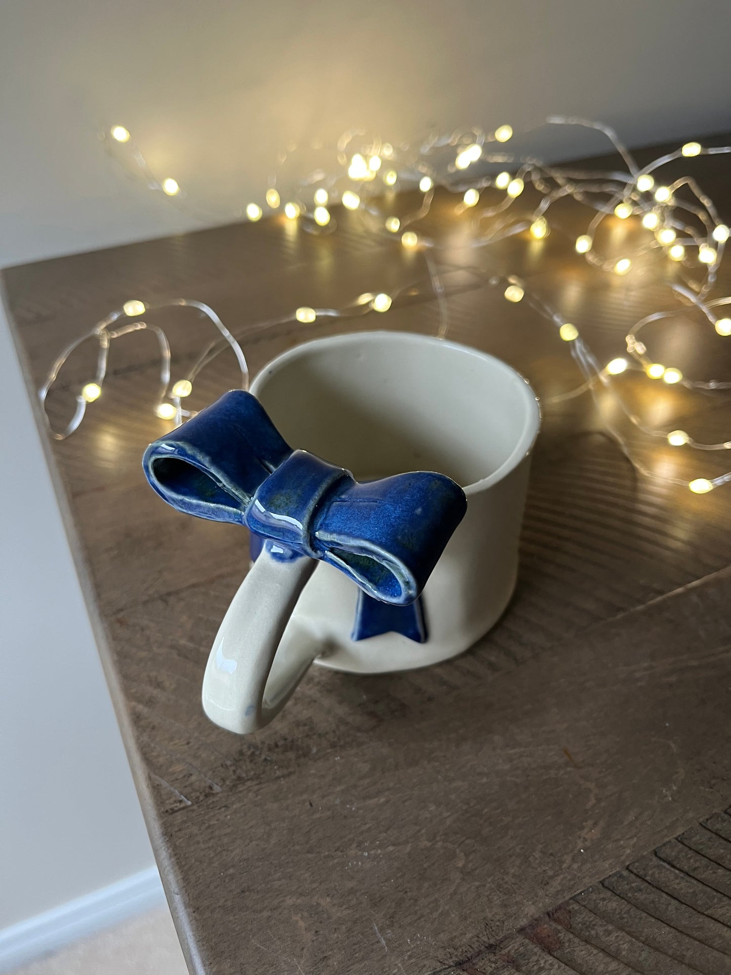 Indigo Bow Ceramic Handmade Mug