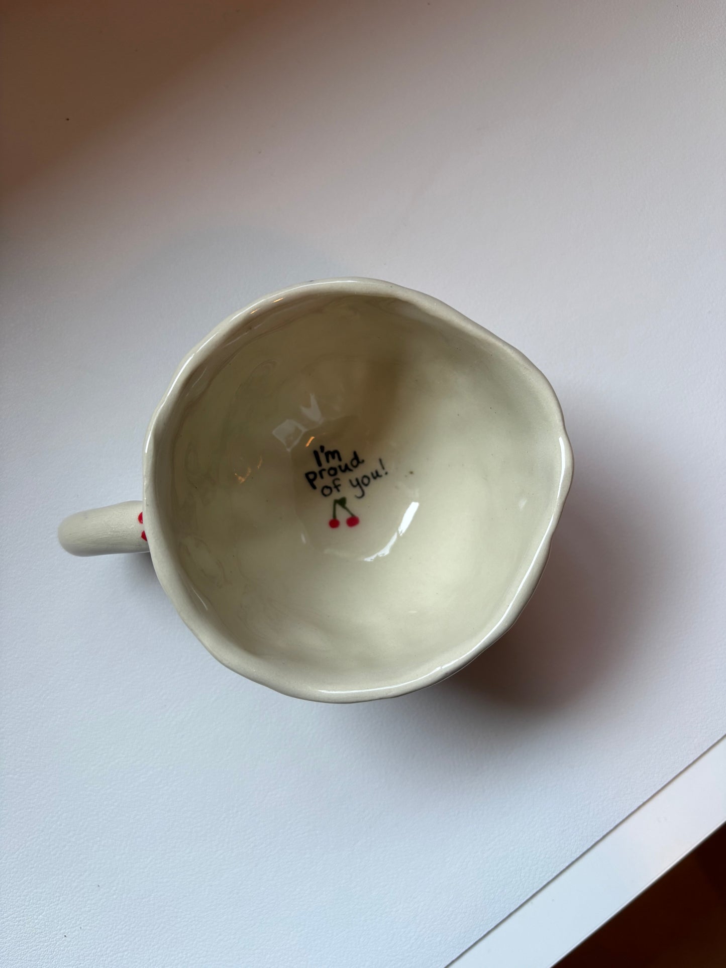 Cherries & Blue Crayon Mug