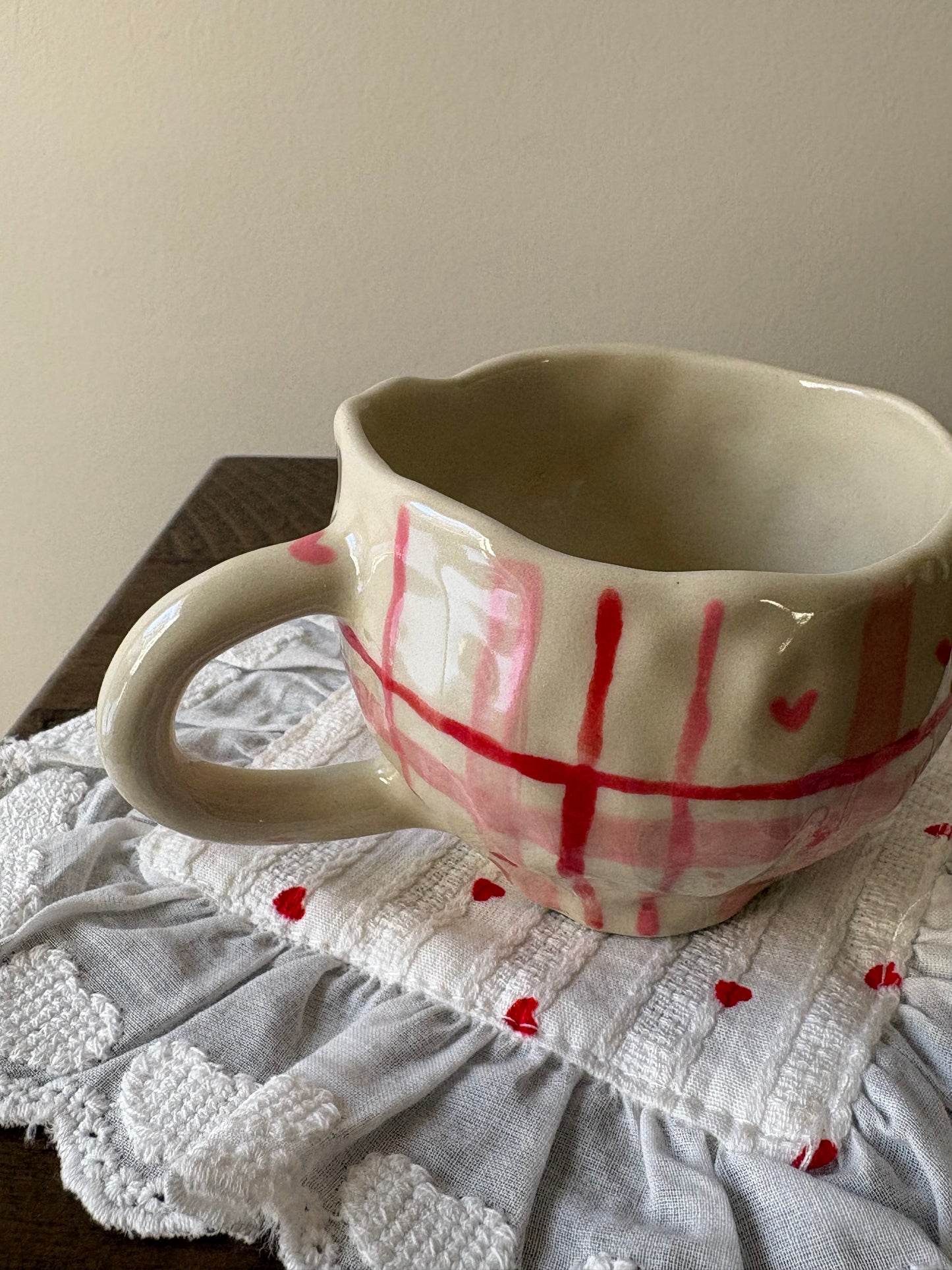 Pink Gingham Mug