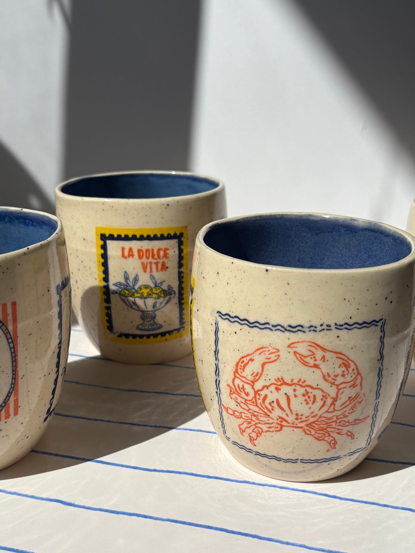 Mediterranean Summer Tumbler Cup Blue (Style 3)