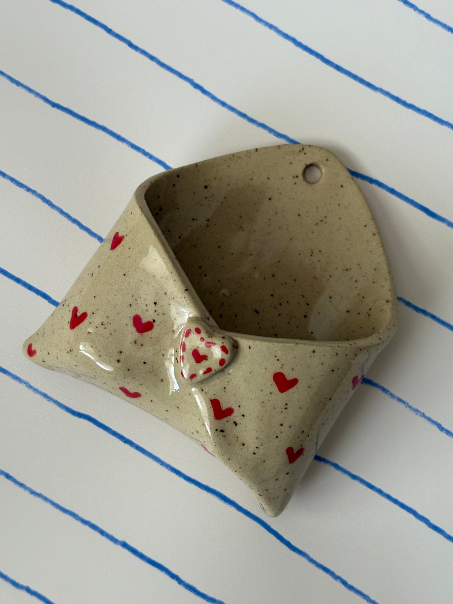 Speckled Hearts Ceramic Wall Envelope