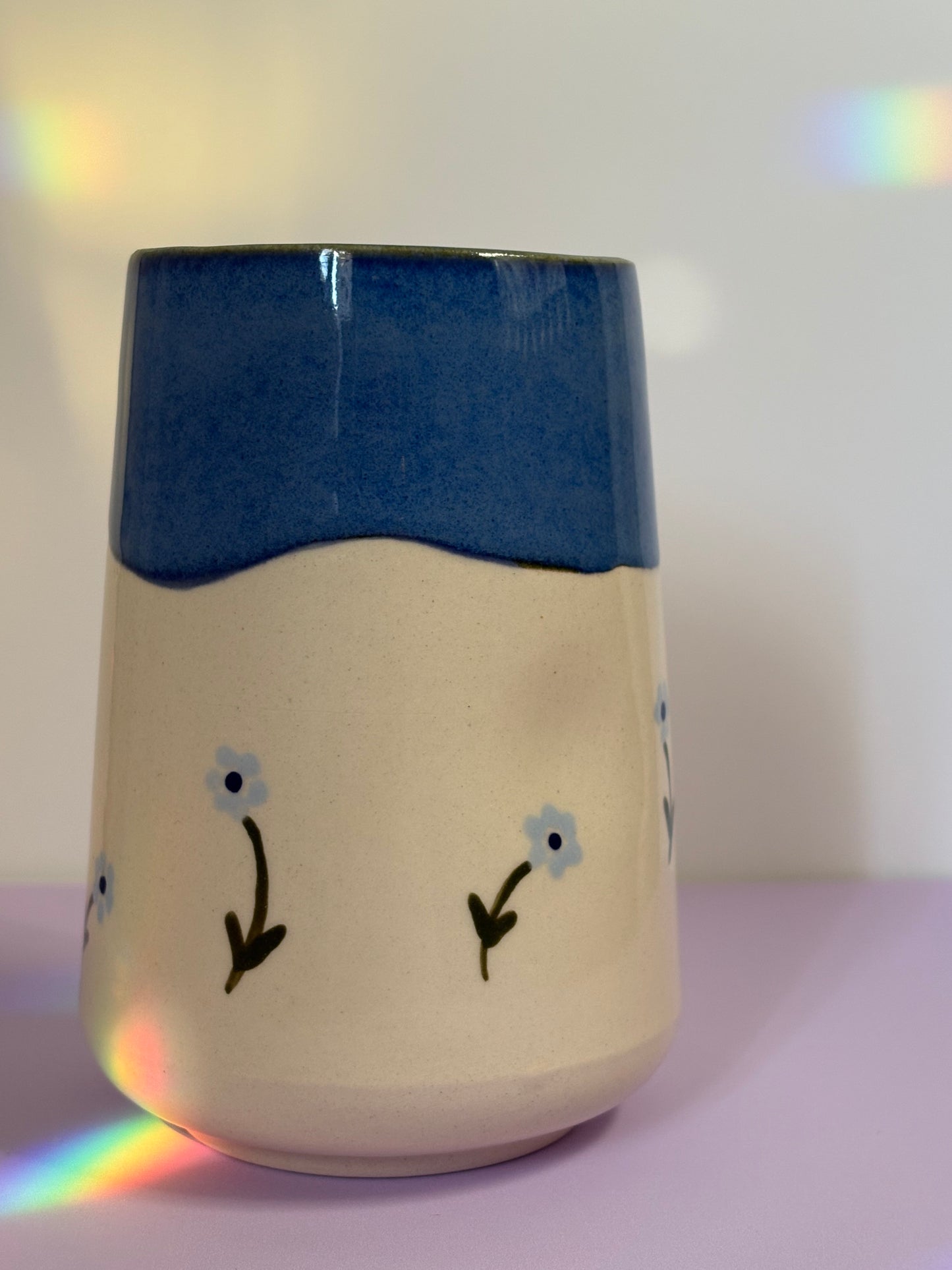 Blue Flowers Tumbler Cup