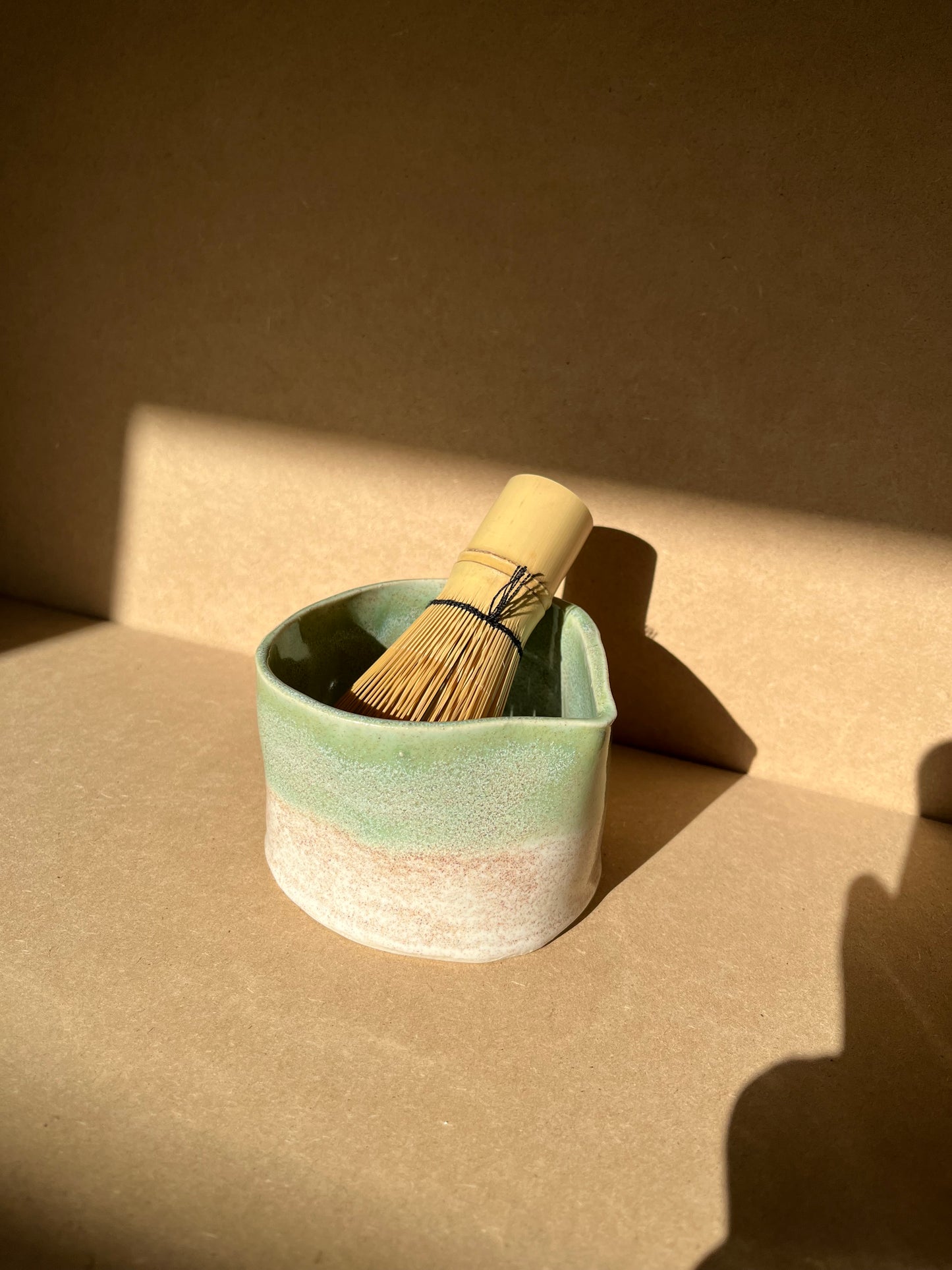 Green Handmade Ceramic Matcha Bowl