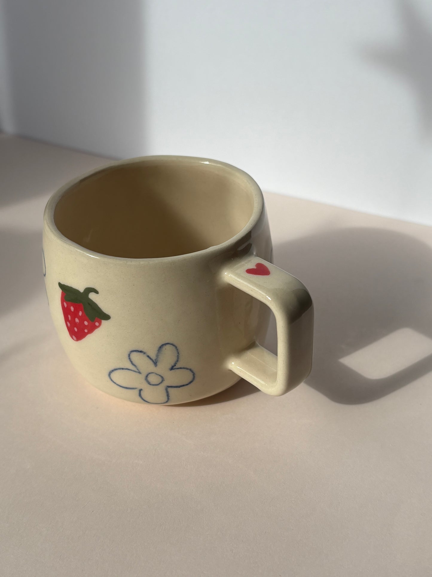 Strawberry & Doodle Flower Espresso Cup